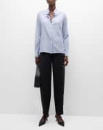 Image 2 of 6: Vanessa Bruno Druyat Striped Button-Down Cotton Shirt