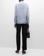 Image 4 of 6: Vanessa Bruno Druyat Striped Button-Down Cotton Shirt