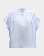 Image 1 of 6: Vanessa Bruno Cory Ruched Cotton Voile Shirt