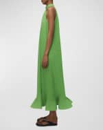 Image 5 of 6: SIMKHAI Rita Halter Flounce Midi Dress
