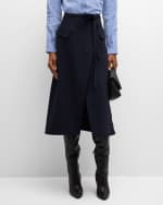 Image 2 of 6: 3.1 Phillip Lim Tie-Waist Faux-Wrap Midi Skirt