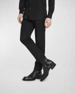 Image 2 of 6: Alexander McQueen Men's Cuban Stack Leather Ankle Boots