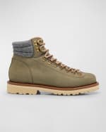 Image 1 of 5: Brunello Cucinelli Men's Nubuck Alpine Hiking Boots