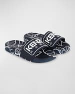 Image 1 of 5: Kenzo Girl's Embossed Logo-Print Slides, Toddler/Kids
