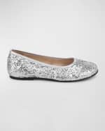 Image 2 of 6: Givenchy Girl's Ballerina Flats W/ Logo Plate, Toddler/Kids