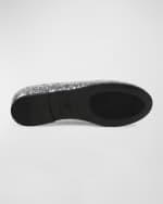 Image 3 of 5: Givenchy Girl's Ballerina Flats W/ Logo Plate, Kids