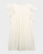 Image 1 of 2: Chloe Girl's Embroidered Flounce Sleeve Dress, Size 4-5