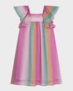 Image 1 of 2: Chloe Girl's Multicolor Embroidered Cap Sleeve Dress, Size 6-12