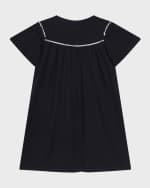 Image 2 of 3: Chloe Girl's Embroidered Logo-Print Dress, Size 4-5