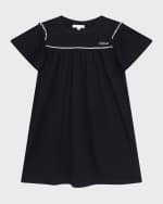 Image 1 of 3: Chloe Girl's Embroidered Logo-Print Dress, Size 4-5