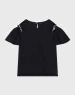 Image 2 of 3: Chloe Girl's Embroidered Logo-Print Top, Size 4-5
