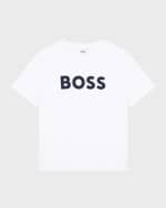 Image 1 of 3: BOSS Boy's Contrast Logo-Print T-Shirt, Size 4-6