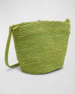 Image 3 of 5: Loewe x Paula’s Ibiza Slit Pochette Bag in Raffia with Leather Strap