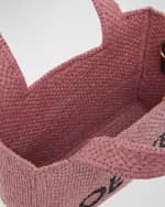 Image 4 of 5: Loewe x Paula’s Ibiza Font Logo Mini Tote Bag in Raffia