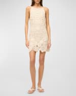 Image 1 of 3: STAUD Whimsy Cotton Crochet Sleeveless Mini Dress