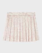 Image 2 of 3: Versace Girl's Barocco-Print Pleated Skirt, Size 8-14