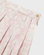 Image 3 of 3: Versace Girl's Barocco-Print Pleated Skirt, Size 8-14
