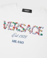 Image 3 of 3: Versace Girl's Floral Logo-Printed T-Shirt, Size 8-14