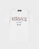 Image 1 of 3: Versace Girl's Floral Logo-Printed T-Shirt, Size 8-14