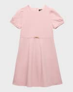 Image 1 of 3: Versace Girl's Medusa Belted Dress, Size 8-14