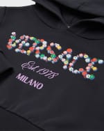 Image 3 of 5: Versace Girl's Floral Logo-Print Hoodie, Size 4-6