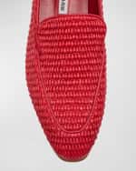 Image 4 of 6: Manolo Blahnik Pitakara Woven Slip-On Loafers