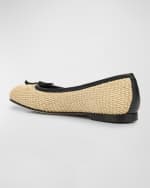Image 3 of 6: Manolo Blahnik Veralli Woven Bow Ballerina Flats