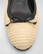 Image 4 of 6: Manolo Blahnik Veralli Woven Bow Ballerina Flats
