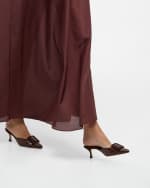 Image 2 of 6: Manolo Blahnik Maysale Croco Buckle Mule Pumps