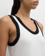 Image 6 of 6: Veronica Beard Sandra Contrast-Trim Tank Top