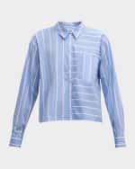 Image 1 of 6: Veronica Beard Kinley Stripe Long-Sleeve Top