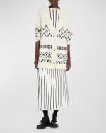 Image 4 of 5: Weekend Max Mara Finanza Pleated Knit Midi Skirt