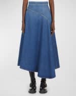 Image 2 of 4: Weekend Max Mara Luana High-Low Denim Midi Skirt