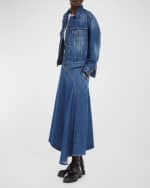 Image 4 of 4: Weekend Max Mara Luana High-Low Denim Midi Skirt