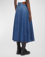 Image 3 of 4: Weekend Max Mara Luana High-Low Denim Midi Skirt