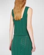 Image 4 of 6: Weekend Max Mara Zanora Square-Neck Pointelle Knit Tank