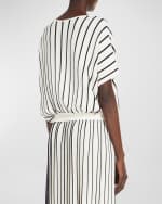 Image 4 of 5: Weekend Max Mara Pegola Pleated Dolman-Sleeve Blouse