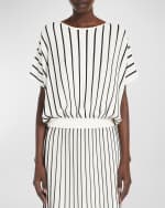 Image 3 of 5: Weekend Max Mara Pegola Pleated Dolman-Sleeve Blouse