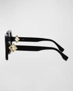 Image 3 of 5: Fendi Fendi Diamond Acetate Square Sunglasses