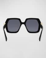 Image 5 of 5: Fendi Fendi Diamond Acetate Square Sunglasses
