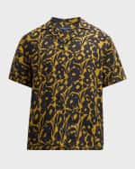 Image 2 of 6: Frescobol Carioca Men's Roberto Linen Perennial-Print Camp Shirt
