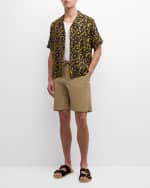 Image 5 of 6: Frescobol Carioca Men's Roberto Linen Perennial-Print Camp Shirt