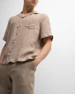 Image 4 of 6: Frescobol Carioca Men's Angelo Linen Camp Shirt
