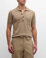 Image 1 of 6: Frescobol Carioca Men's Clemente Cotton Knit Polo Shirt