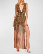 Image 1 of 3: Ramy Brook Leopard Stripe Alvina Maxi Dress
