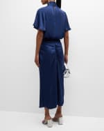 Image 3 of 6: Ramy Brook Zula Draped Satin Skirt