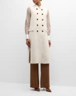 Image 5 of 6: Veronica Beard Hoxton Long Wool-Blend Vest