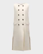 Image 1 of 6: Veronica Beard Hoxton Long Wool-Blend Vest