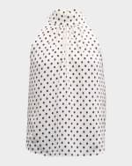 Image 1 of 8: Veronica Beard Kovi Polka Dot Halter Top