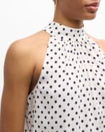 Image 6 of 8: Veronica Beard Kovi Polka Dot Halter Top